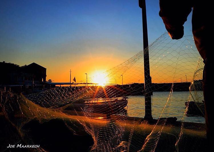 Batroun Bay ⚓️  lebanon  batroun  sunset  sunsets  sea  fisher  fisherman ...