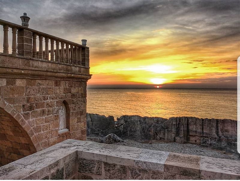  batroun  sunset  saydet_el_baher  phoenician  wall  sea  mediterraneansea... (Saydet El Baher-Batroun)