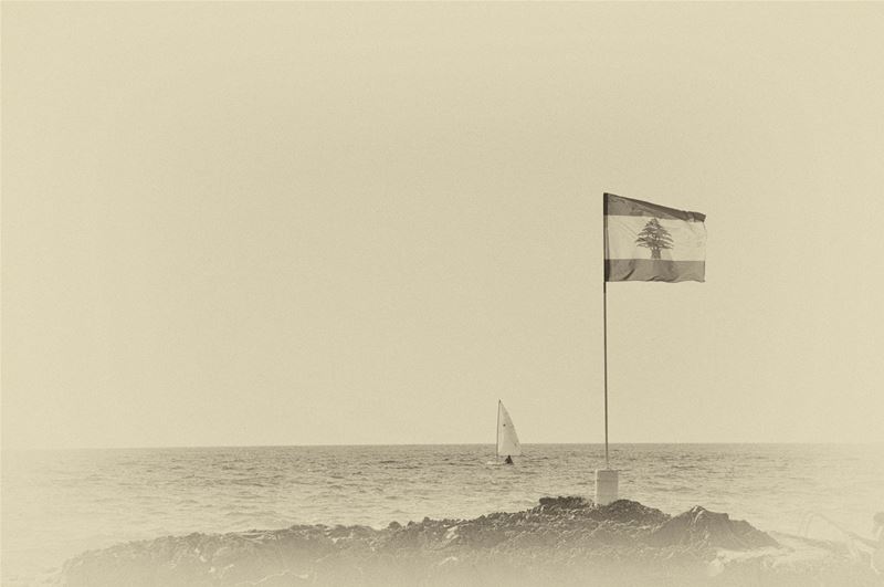 Batroun - White Beach (Lebanese Flag)