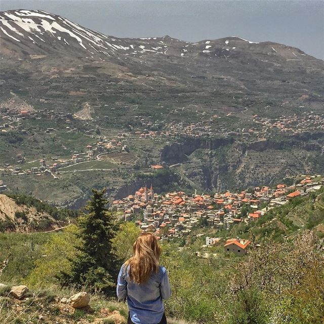 Bcharreh from above - @vitalina.a  LiveLoveBecharre  Mountains  Snow ... (Bcharreh, Liban-Nord, Lebanon)