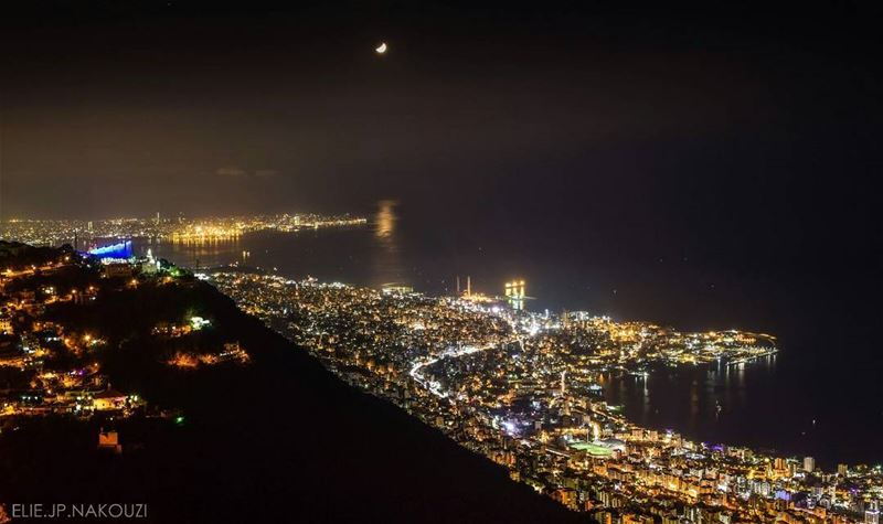 Be the light.. nikon  photography  night  picture  mountain  city ... (Ghosta, Mont-Liban, Lebanon)