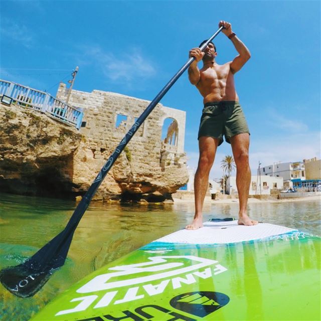 Beach life 🏖😎.. standuppaddle  beach  lebanon  sea  gopro ... (Lebanon)