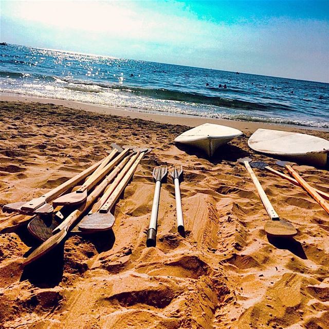 Beach parking  summer  beach  rowing  endofday  sand  sea  lebanon  jbeil ... (Byblos)