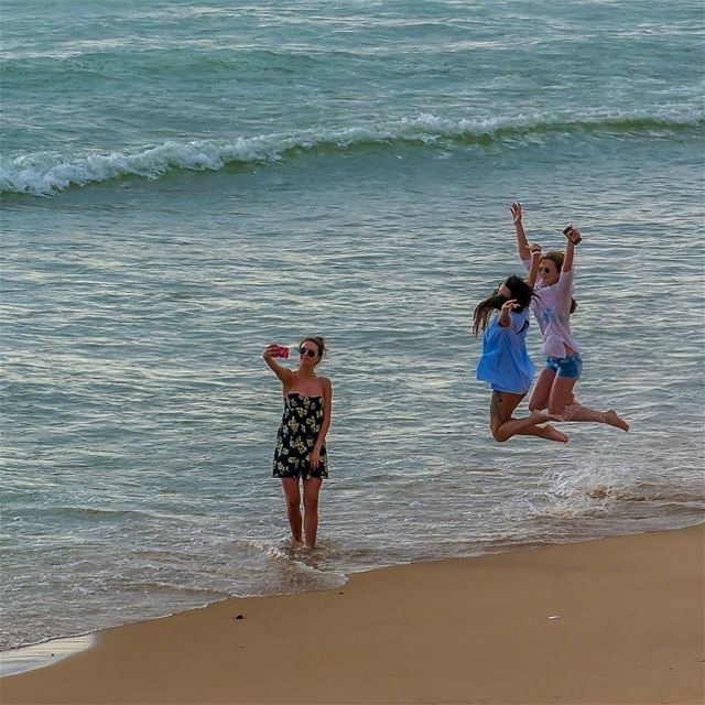  beach  sand  jump  water  beirut  beiruting  lebanon🇱🇧 (Ramlat Al Bayda', Beyrouth, Lebanon)