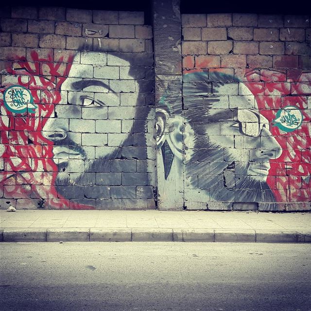 Beards ... streetart  streetartbeirut  streetphotography  stencilart ... (Beirut, Lebanon)