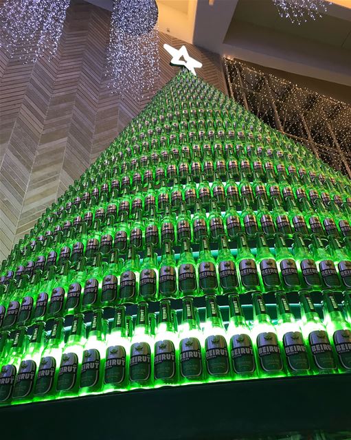 Beautiful 🎄  christmas  beirutbeer  tree  beer  lebanesebucketlisters ... (Beirut Souks)