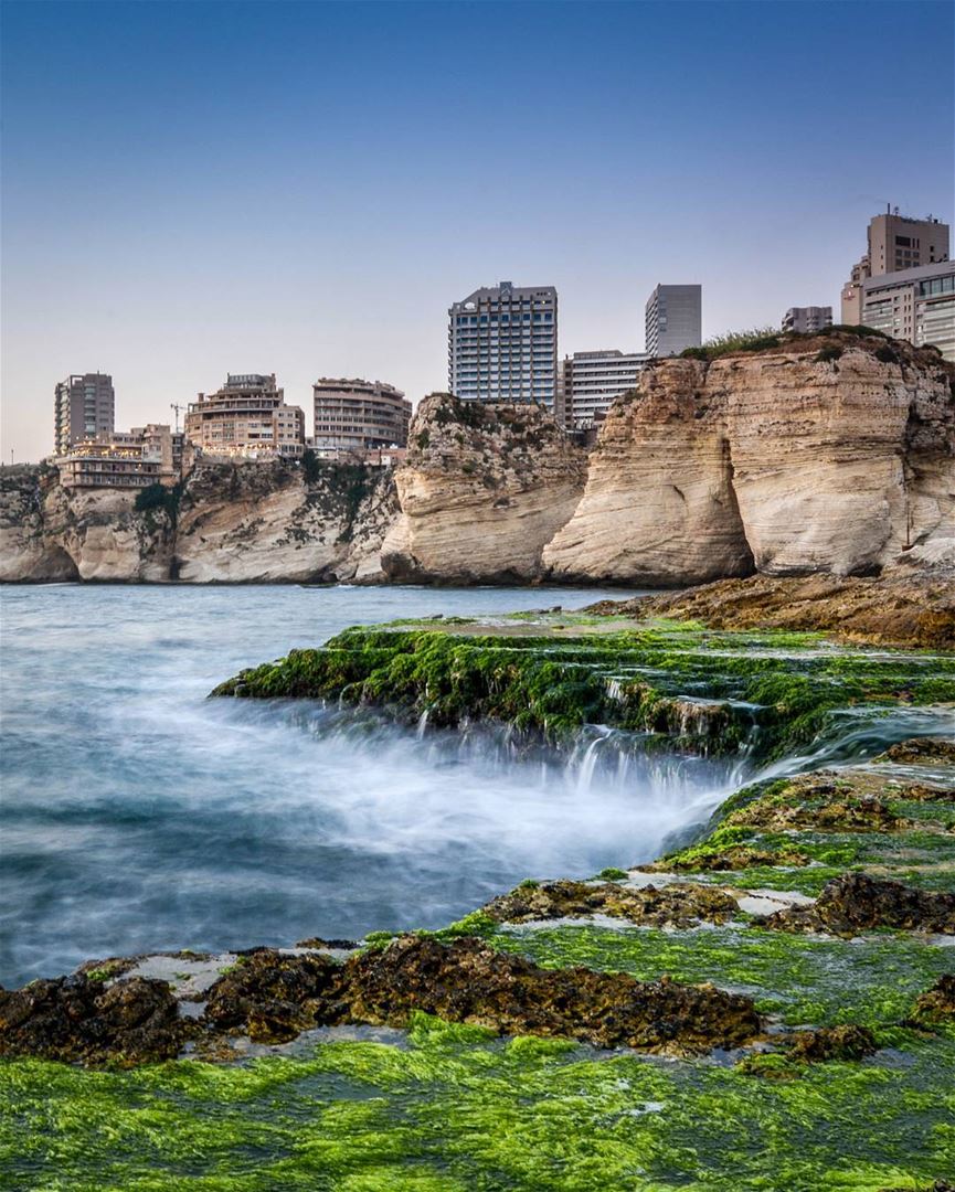 .Beautiful Rocky beach of Beirut, Lebanon | Long exposure | Good evening... (Beirut, Lebanon)