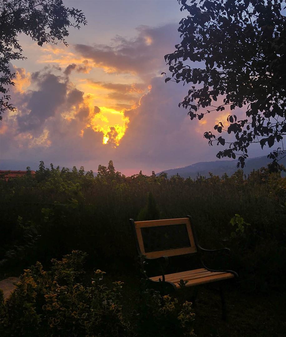 😍 beautiful  sunset  amazing  nature  naturelovers  sun  dark  garden ... (Bmariam, Mont-Liban, Lebanon)