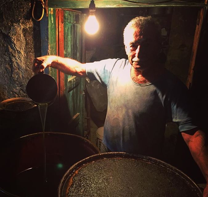 Behind the scenes of Sharkass soap. (The olive oil which goes into the... (Tripoli, Lebanon)