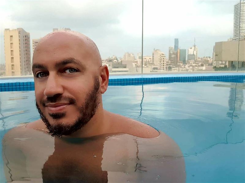 🇱🇧🌞☕  beirut  6am  rooftop  selfie  pool  sunrise  swim  view  summer ... (Royal Tulip Achrafieh Hotel)