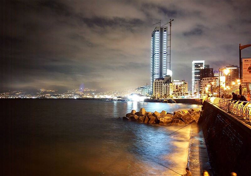 Beirut at night First photo by  Gopro Hero 4 ✌... ig_lebanon ... (Ein el Mraysseh)