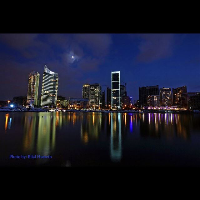 Beirut at night, Saint George Yacht Club in Beirut, Lebanon, Tuesday, July...