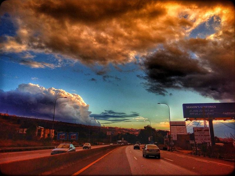  beirut  beirutexit  lebanon  highway  everydayview  winter  clouds  storm...