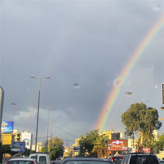  Beirut 🌈 Beyrouth   LiveLoveBeirut  Rainbow  colors  morning  Traffic ... (Beirut, Lebanon)