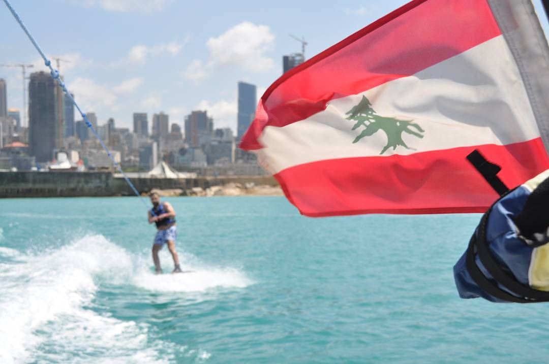 Beirut by the sea ... lebanon  beirut  watersports  ig_lebanon ... (Ain El Mreisse, Beyrouth, Lebanon)