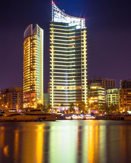  Beirut City lights longexposure night photography landscape nature... (Zaitunay Bay)