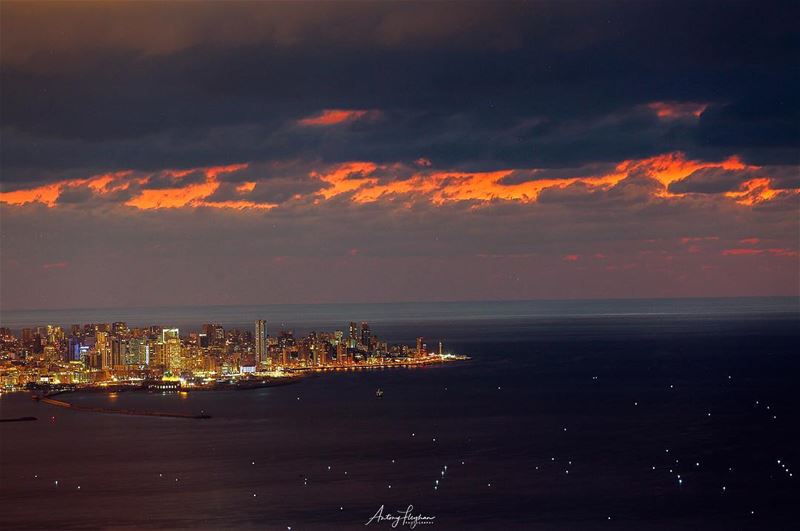  Beirut 🌃• • • city  sunset  sea  colors  sunsetbeach  sunset🌅 ... (Beirut, Lebanon)