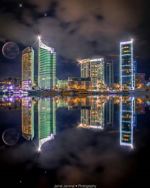 ✦ Beirut cityscape as seen from Zaitunay Bay, Lebanon!By @jamjammal ... (Zeitouna Bay, Beirut , Lebanon)