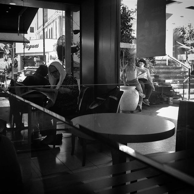 Beirut coffee shops, some read in others talk out -  ichalhoub in  Beirut ...