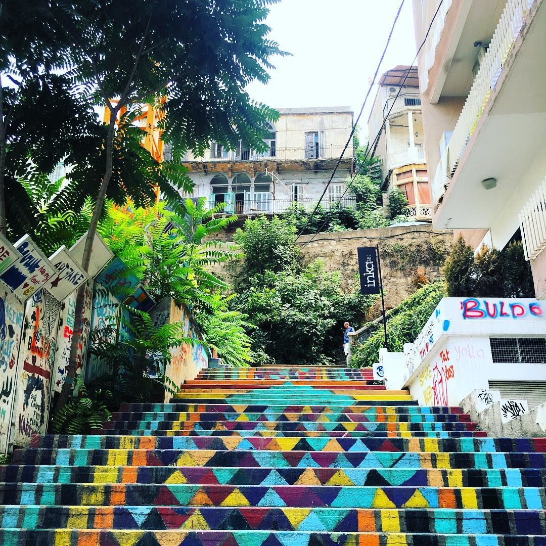  beirut  lebanon  colored  stairs ... (Beirut, Lebanon)