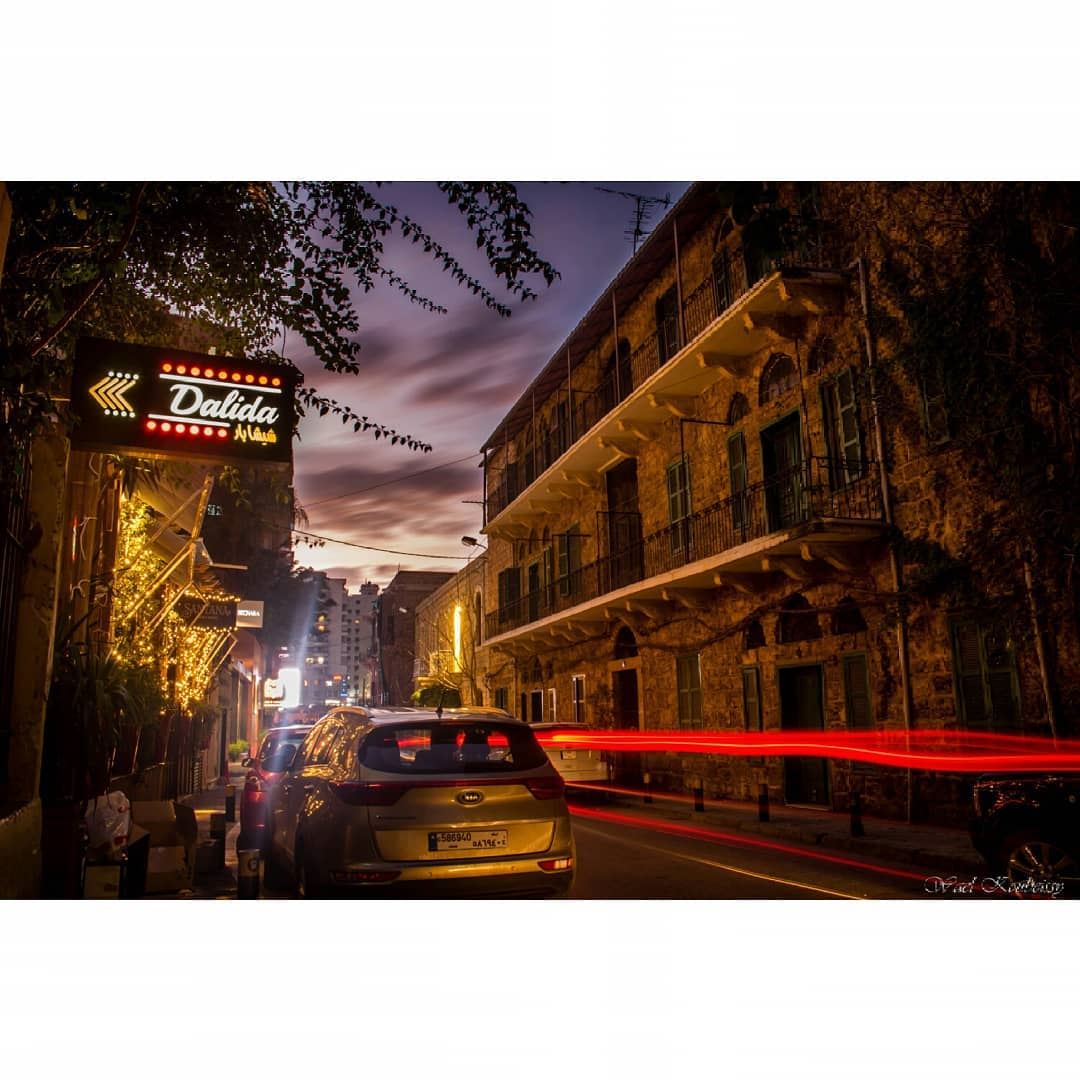  beirut  lebanon  street  headlights  night  building  neonlights  clouds ... (Beirut, Lebanon)