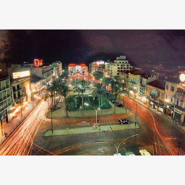 Beirut Martyrs Square At Night In 1971 .