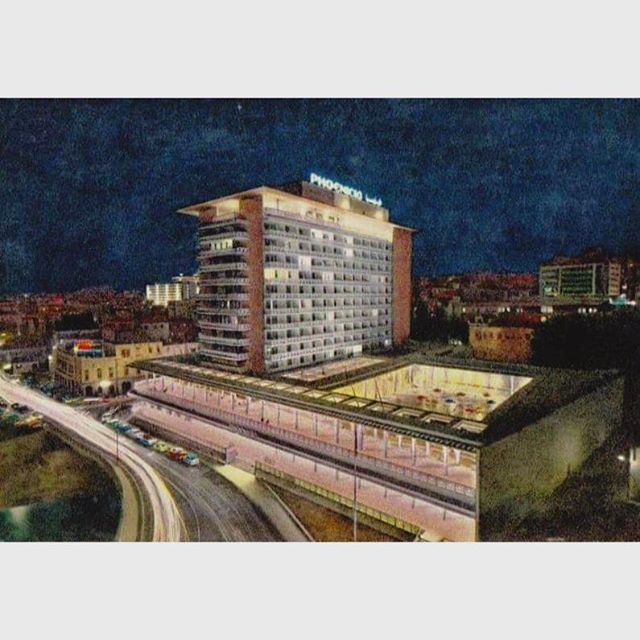 Beirut Phoenicia Hotel At Night in 1962 .