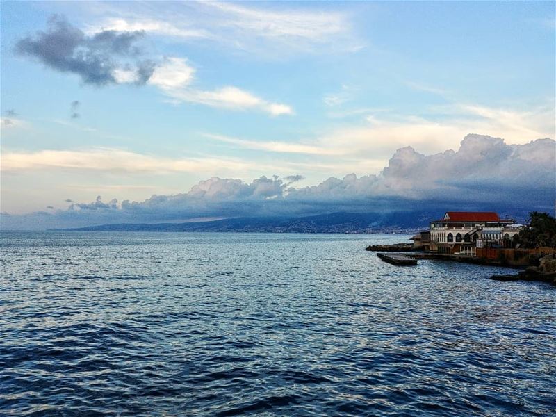 Beirut Sea...By  Ghassan_Yammine  seaview  sea  waves  cloudstagram ... (Beirut, Lebanon)