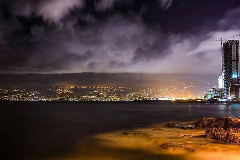 Beirut Sea stormy evening | Long exposure | good evening dear friends and... (Beirut, Lebanon)