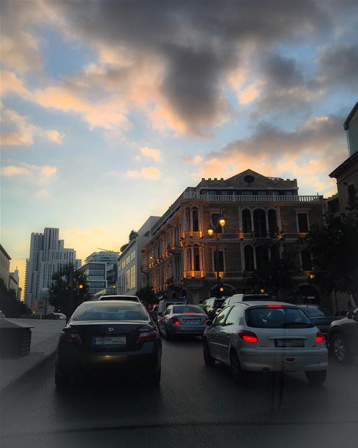 Beirut sunset. Stuck in  traffic  city  cityscape  sky  clouds  cloudscape...