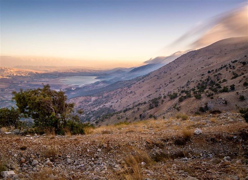 Bekaa Valley, Lake Karouun and mount Barouk all one one photo. How... (Arz el Bâroûk)