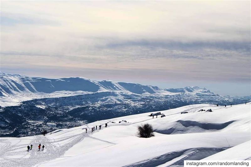 Between Earth and Heaven! snow  Lebanon  hikers  sky  panorama  mountain ... (Akoura, Mont-Liban, Lebanon)