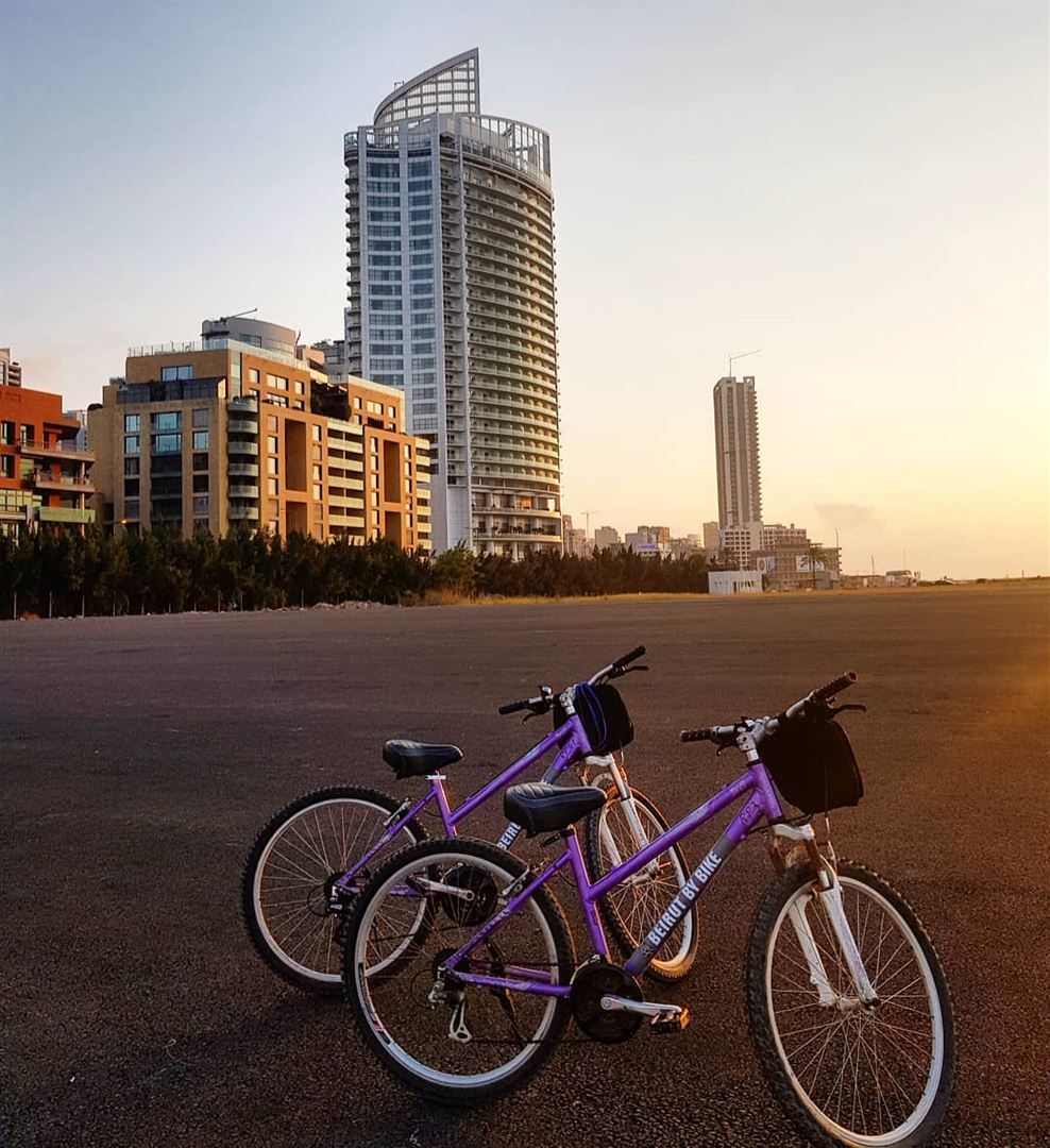 Bff twinning😍🇱🇧👭 biking  sports  fitness  sunset  colorful  bffgoals ... (Beirut, Lebanon)