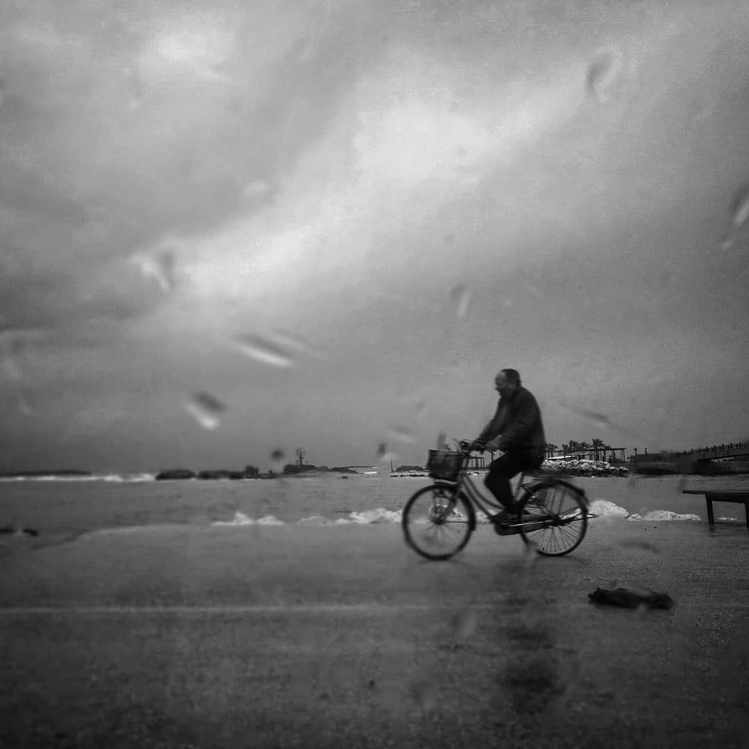 Bicycle'n rain -  ichalhoub in  Tripoli north  Lebanon shooting with a...