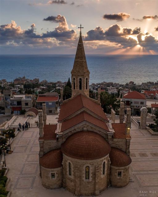 Blessed sunset 💒🌅...  lebanon  batroun  north  dji  drones ... (Kfar Abida)