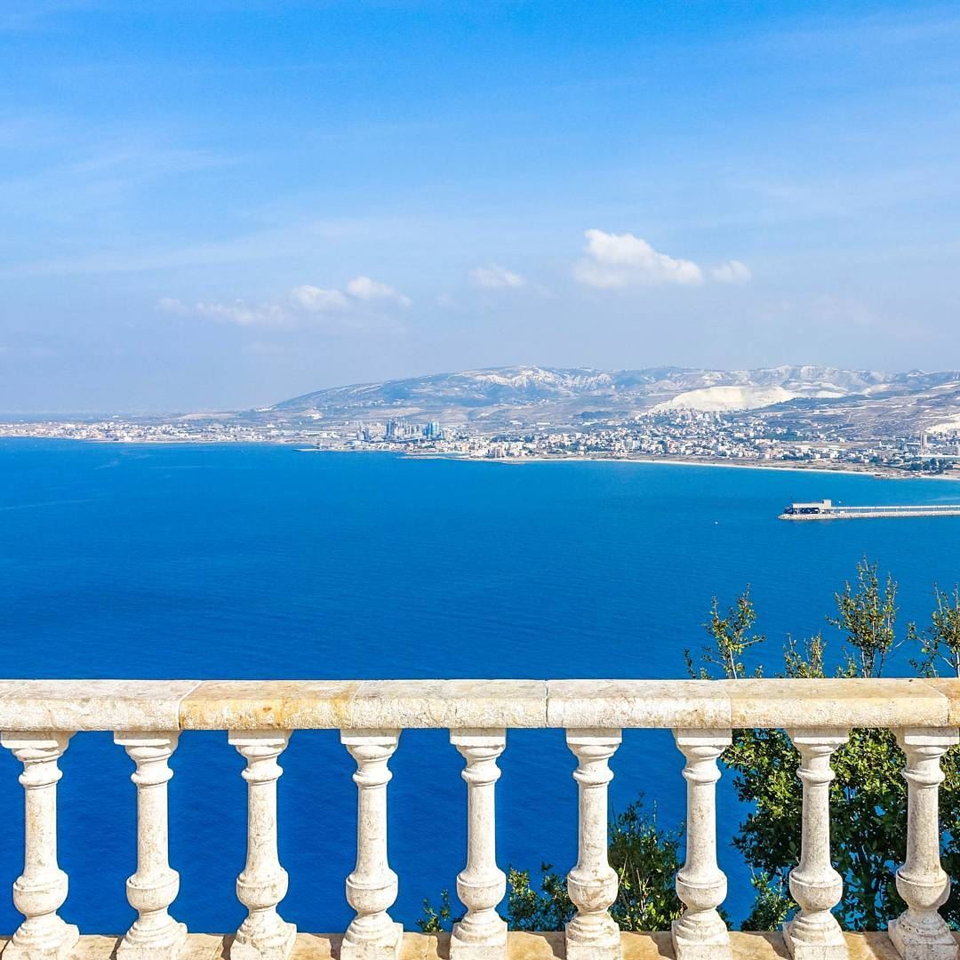 Blue sea, white marbel. View from Saydet El Nourish, monastery. Which sits... (Saydet El Nourieh)