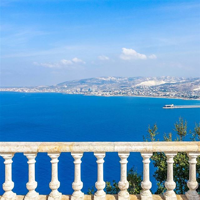 Blue sea, white marbel. View from Saydet El Nourish, monastery. Which sits... (Saydet El Nourieh)