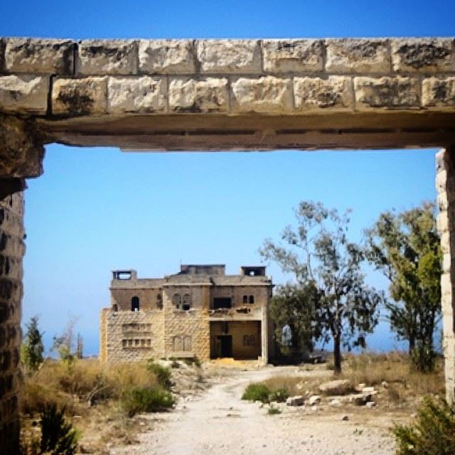 blue sky neglected abandoned nature ancient