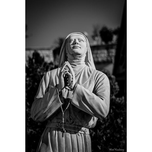  bnw  statue  rosary  religious  blackandwhite  blackandwhite  cross ... (Deir El Amar)