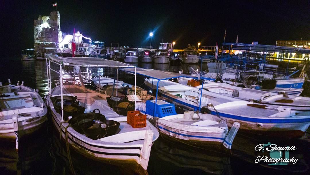 Boats side by side through out the night waiting for another active... (Port Byblos)