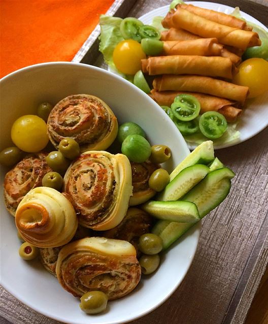 Breakfast is ready . Any zaatar scrolls lover here ?! breakfast ...