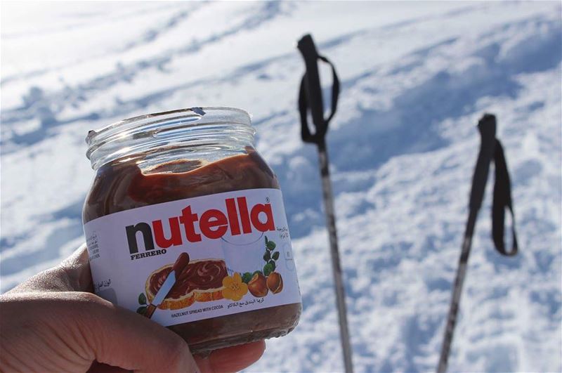  breaktime  rest energy  nodiet  nutella  snowshoeing  whatsuplebanon ... (Laqlouq spirit)