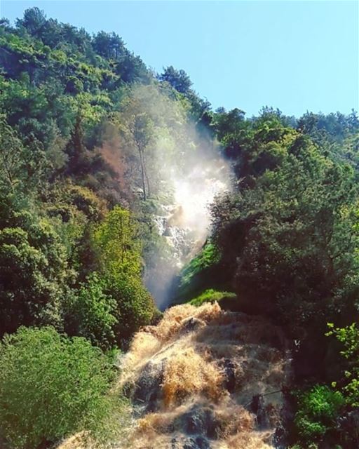 Breathtaking 😍 LiveLoveMinieh  LiveLoveWaterfalls  Waterfall  ... (Ouyoun El Samak Waterfalls)