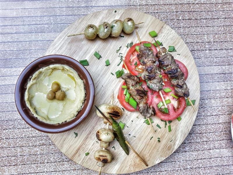 Brochette De Boeuf with Hummus is your Second option for Today's Menu.... (Em's cuisine)