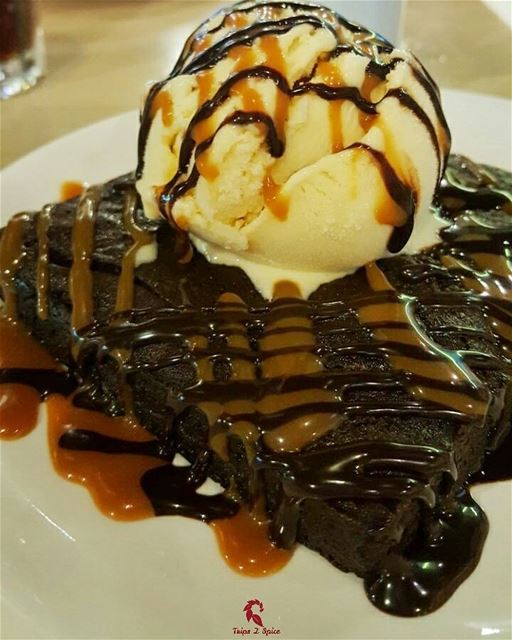 Brownie and ice cream, always a good combination❗------------------------- (Lord of the Wings)