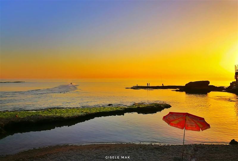 Burning sunsets are just majestic... seascape  horizon  sunset_pics ... (Lebanon)