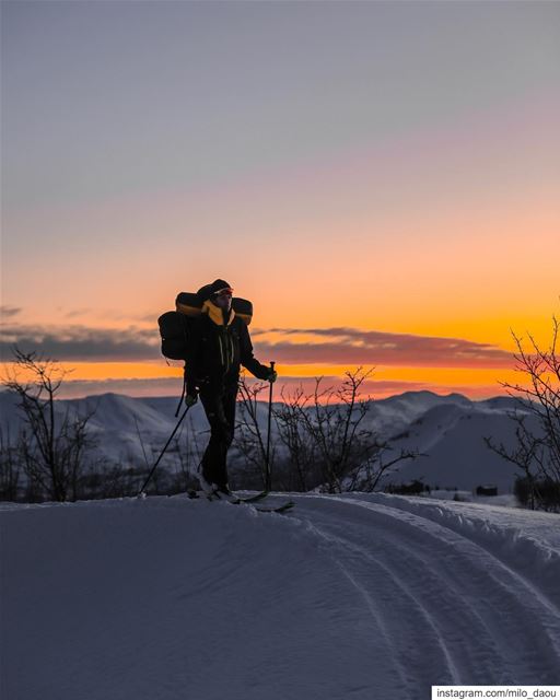 But even the sun sets in paradise . ❄️🎿 📷 @bassil.jad  sunset  mountains... (Lebanon)