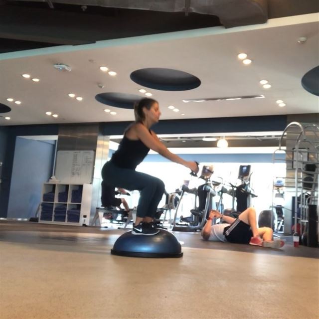  cable  bosu  workout for  balance :🌼 5 x 10  squat and pull🌼 5 x 10... (Dubai, United Arab Emirates)