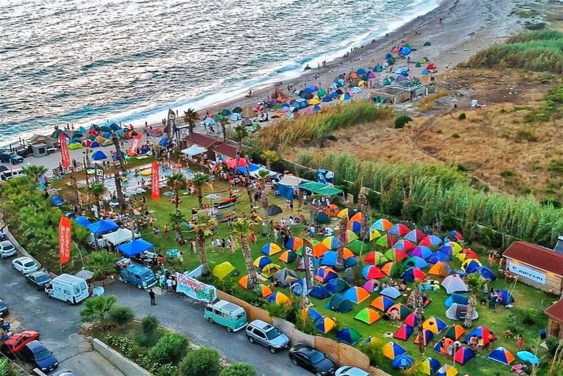 Campers at the beach is to date the biggest Camp event made in Lebanon... (Batroûn)