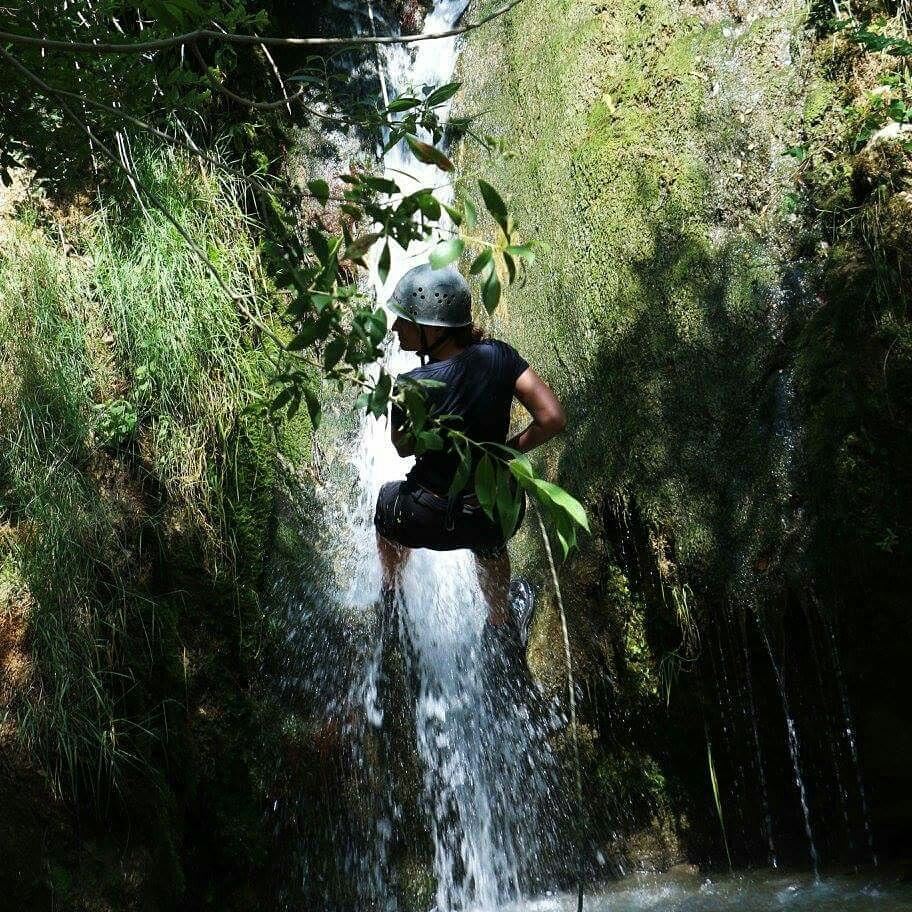 Canyoning is  rappelling over  waterA unique activity that exists only at... (Hammana)